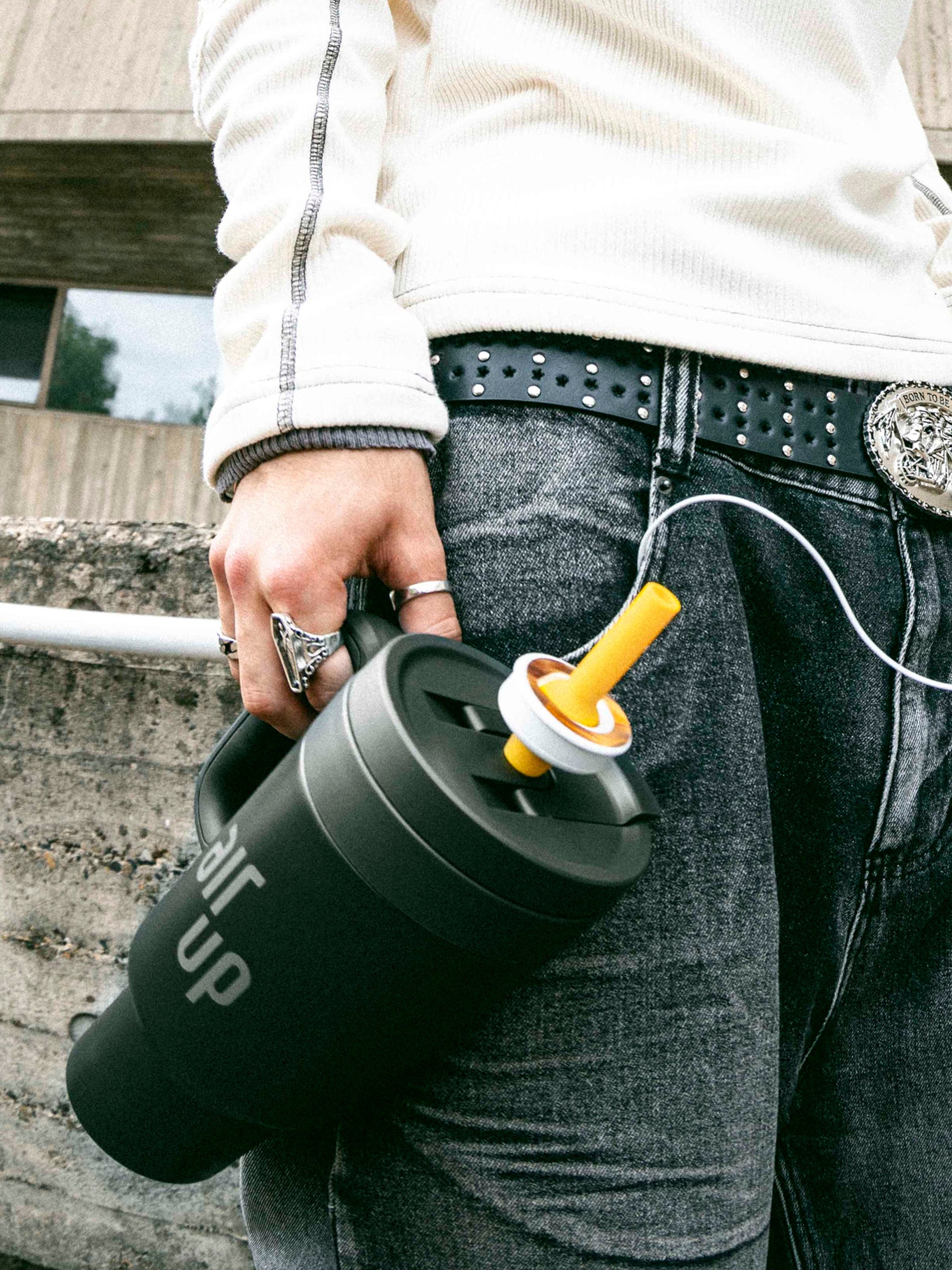air up® Tumbler with Handle Pitch Black 1200 ml